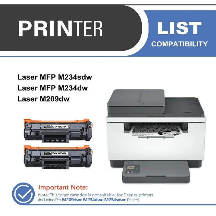 134X W1340X Toner Cartridge Balck 2-Pack Compatible for HP 134X W1340X Toner Cartridges for Laser M209,MFP M234 Series Printer(WIth Chip)