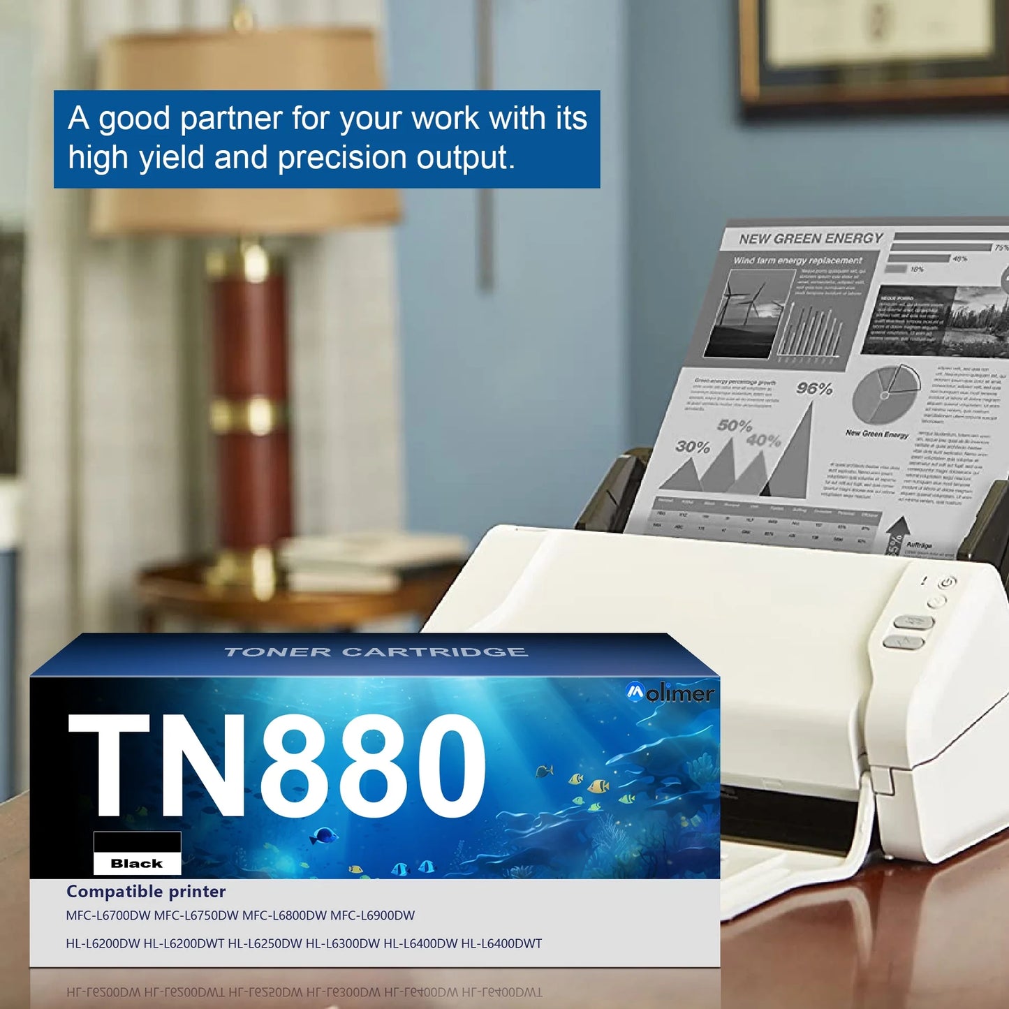 TN880 Toner Cartridge Replacement for Brother TN880 Toner Cartridge for DCP-L5650DN Printer.