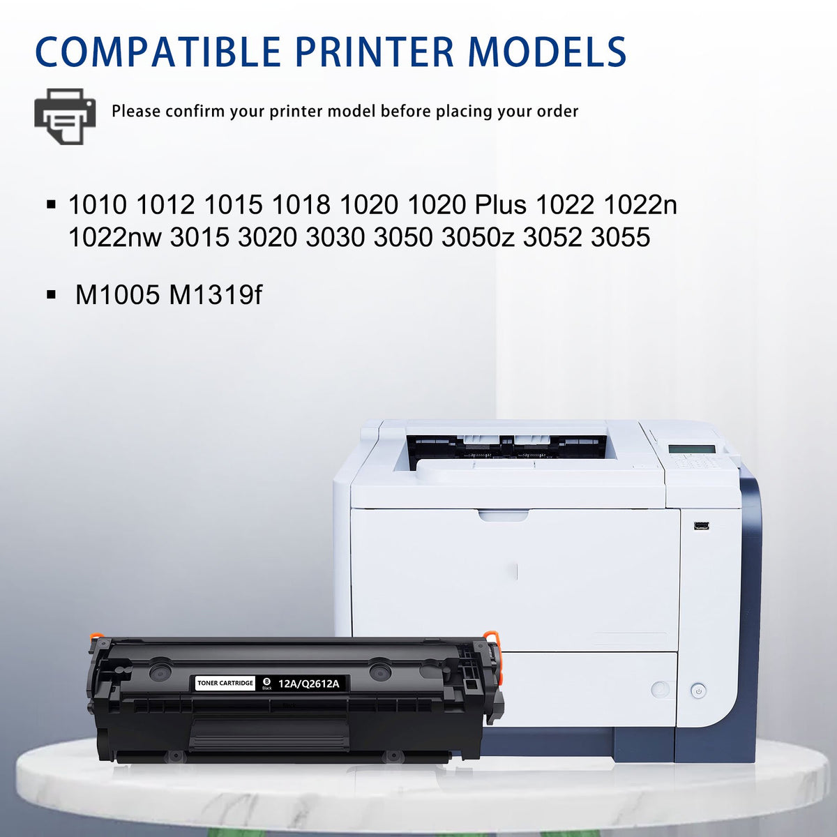 2,500 pages 1-Pack 12A Q2612A Black Toner Cartridge Compatible for 1010 1012 1015 Printer Ink