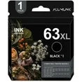 63 XL 63 Ink Cartridge Compatible for HP 63XL Black Ink Cartridges for OfficeJet 5255 3830 Envy 4520 Printer(1 Pack)