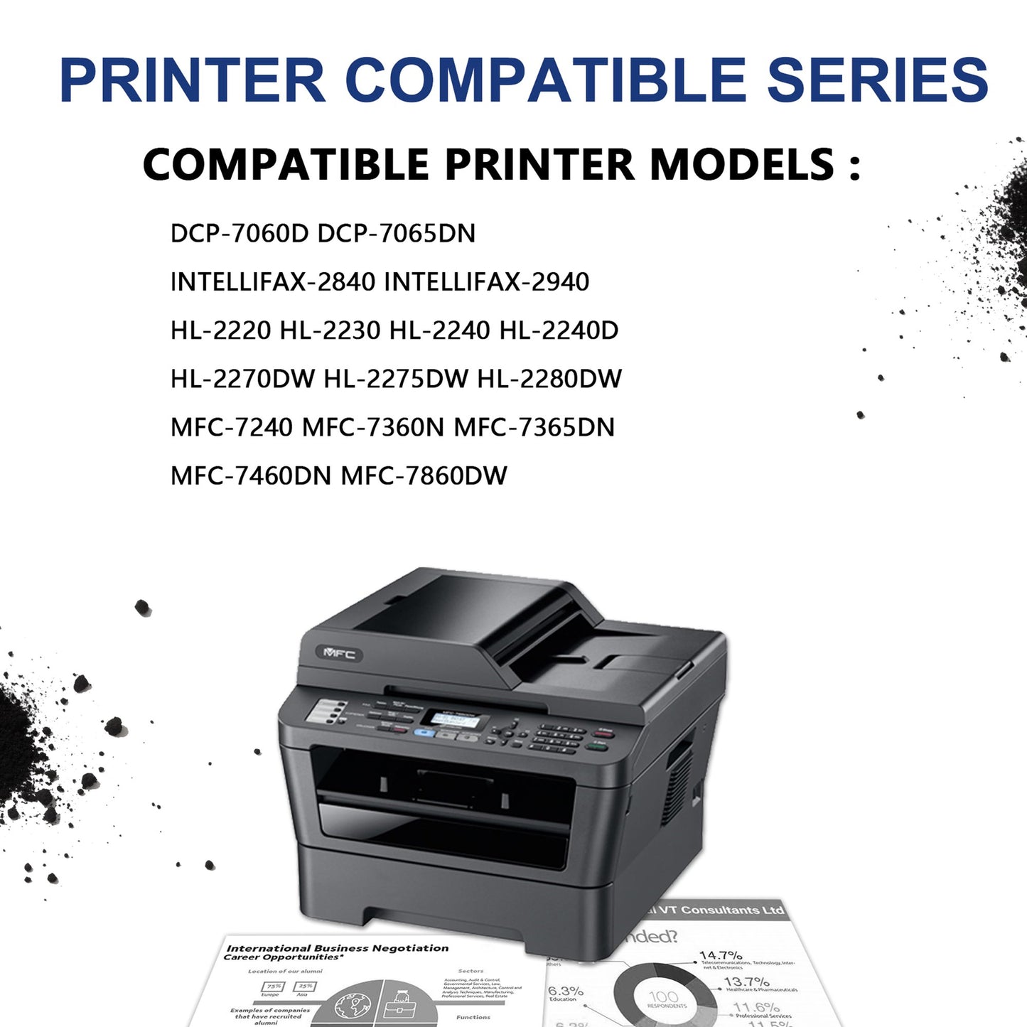 TN450 Toner Compatible for Brother TN450 TN420 Black Toner Cartridge Printer