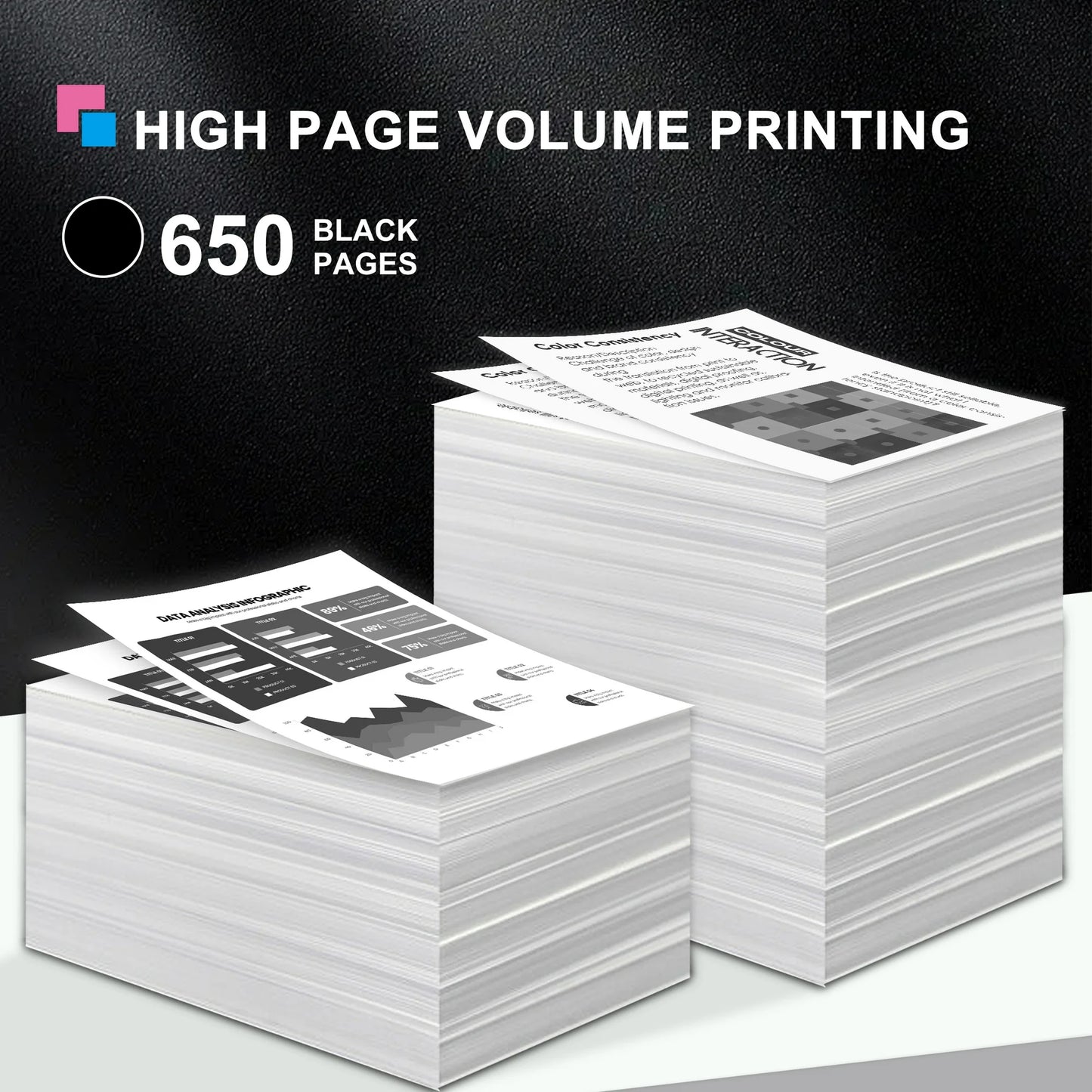 63 Ink 63XL Black Ink Cartridge Compatible for HP 63 XL Ink Cartridges for OfficeJet 4650 4652 Envy 5255 Printer(2 Pack)