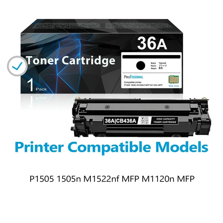 36A CB436A Toner Cartridge Black Compatible for HP 36A CB436A Toner for M1522n P1505n Printers
