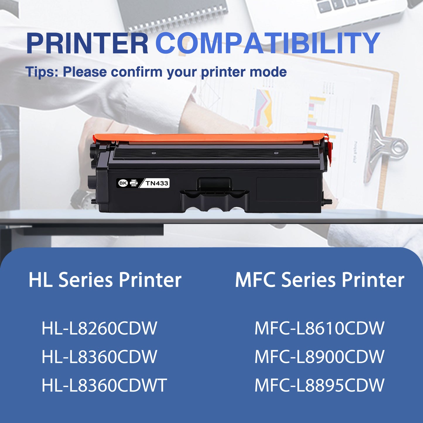 TN433 5 Pack Toner Cartridges ZXTZX Compatibles for Brother TN433 Toner HL-L8360CDW MFC-L8610CDW Series Printers (2*Black /1*Cyan /1*Magenta /1*Yellow)
