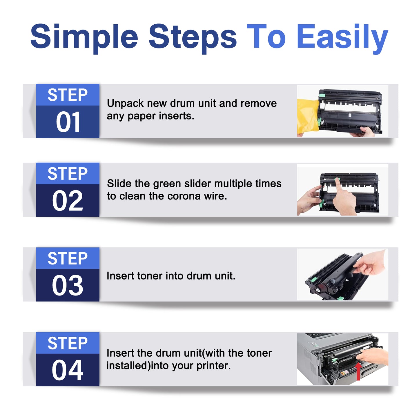 DR520 Drum Unit Black ZXTZX Compatible for Brother for HL-5250DN MFC-8690DW MFC-8890DW Series Printers 2 Pack Black