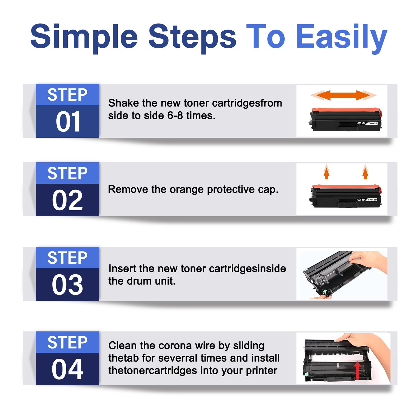 TN439 Toner Cartridges ZXTZX Compatibles for Brother TN439 Toner HL-L9310CDW MFC-L8610CDW Series Printers 1 Black Pack