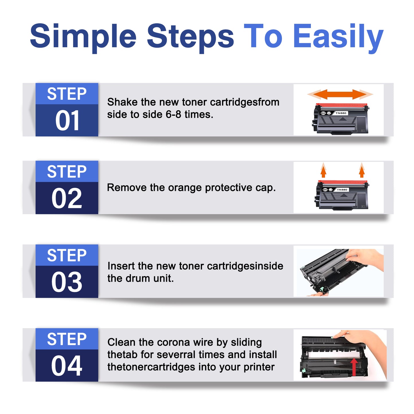 TN820 Toner Cartridge ZXTZX Compatibles for Brother TN-820 Compatibles for HL-L2465DW MFC-L2760DW Series Printers 2 Pack Black