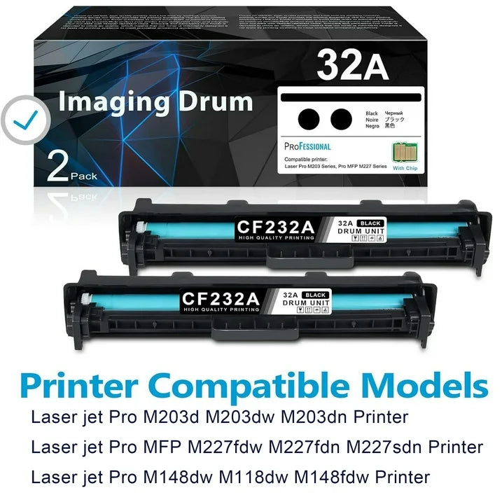 32A Lmaging Drum compatible for HP Laserjet 32A Drum Unit CF232A for Pro M118dw Printer(2 Pack)