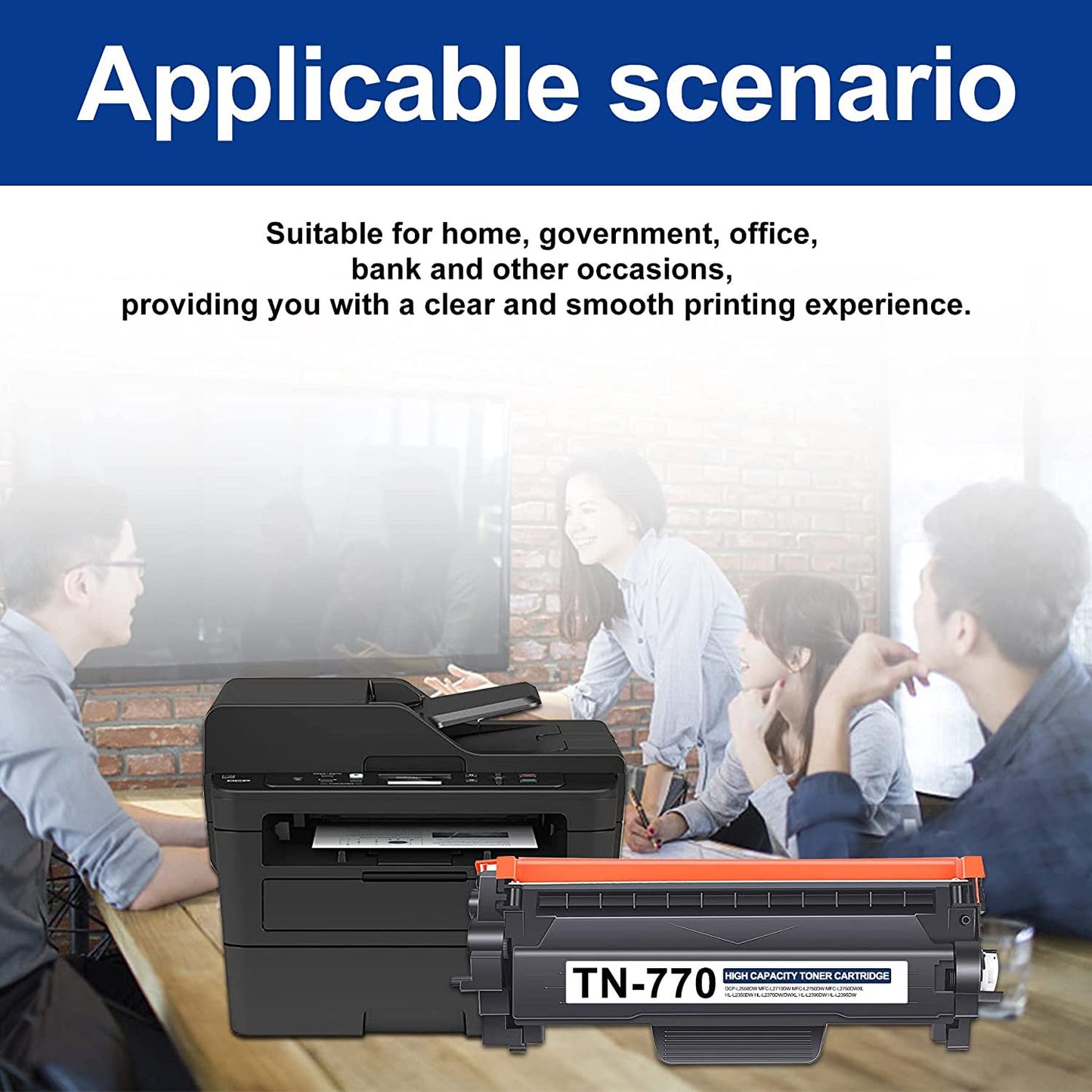 TN770 Toner Cartridge Replacement for Brother TN-770 Toner Compatible for MFC-L2750DW Printer.