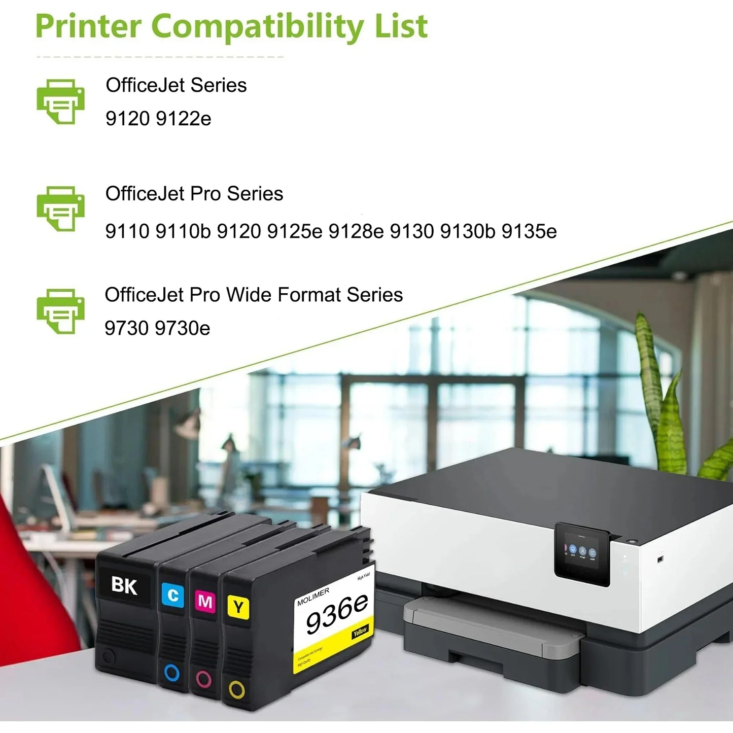 936e Ink 4 Pack Compatible for HP 936e Ink Cartridge for 9120 9122e Printer (Black Cyan Magenta Yellow)