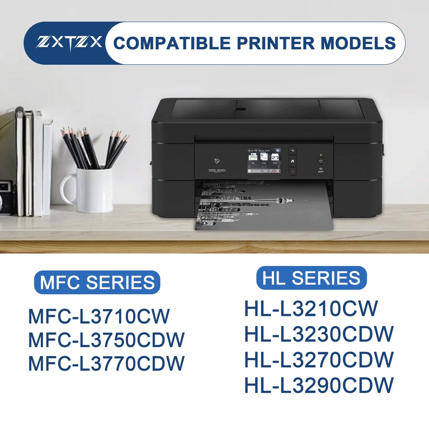 TN227 Toner Compatible for Brother TN227 Toner Cartridges Black Cyan Magenta Yellow Printer 4-Pack