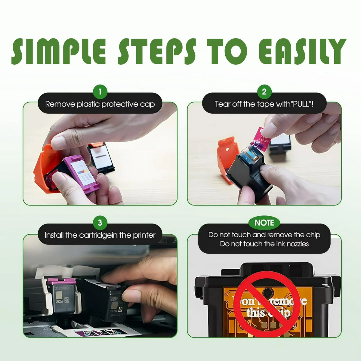 61XL Ink Cartridges Compatible for 61 Ink OfficeJet 2621 4632 ENVY 5530 61 XL Printer Ink 2-pack