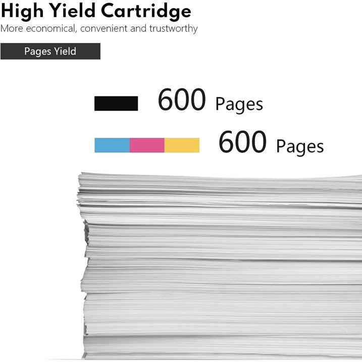 LC75 High Yield Ink Cartridge (4-Pack, 1BK/1C/1M/1Y) - LC75BK LC75C LC75M LC75Y Ink Cartridge Compatible for Brother LC75 MFC-J280W MFC-J425W MFC-J430w MFC-J435W Printer