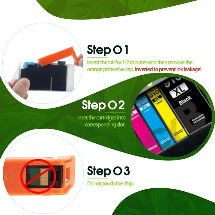 910XL 910 XL Cartridges 910XL Ink Combo Pack Compatible for HP 910 Ink Cartridges For HP Printer Ink 910XL (4 Pack)