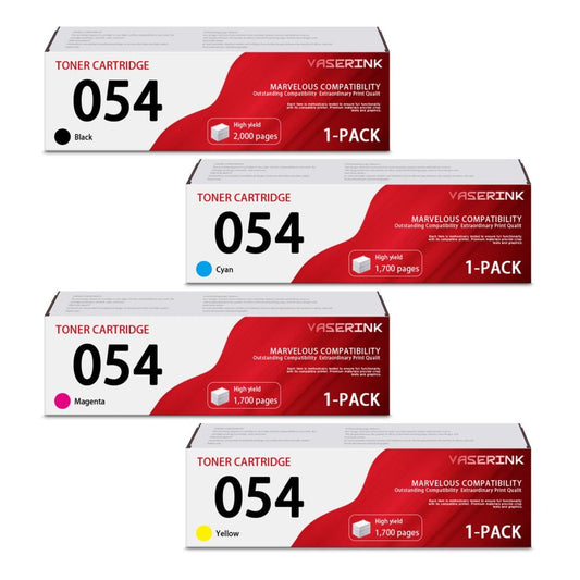 054 Toner Cartridge Replacement for Canon 054 ImageCLASS MF641Cdw MF642Cdw MF644Cdw LBP622Cdw Printer - 4 Pack BK/C/M/Y