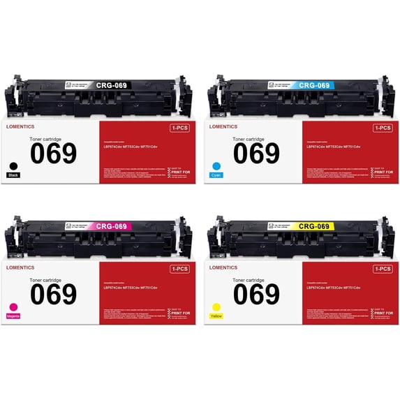 069 069H Toner Cartridge Set (4-Pack, Black Cyan Magenta Yellow) - Loment Compatible 069 High Capacity Toner Replacement for Canon 069 Toner LBP674Cdw MF753Cdw MF751Cdw Printer
