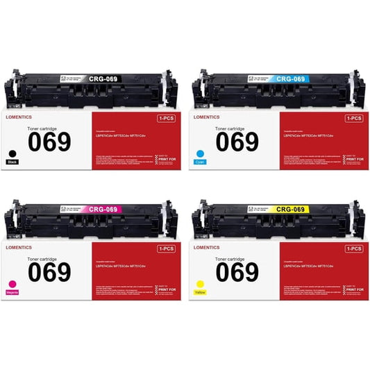 069 069H Toner Cartridge Set (4-Pack, Black Cyan Magenta Yellow) - Loment Compatible 069 High Capacity Toner Replacement for Canon 069 Toner LBP674Cdw MF753Cdw MF751Cdw Printer