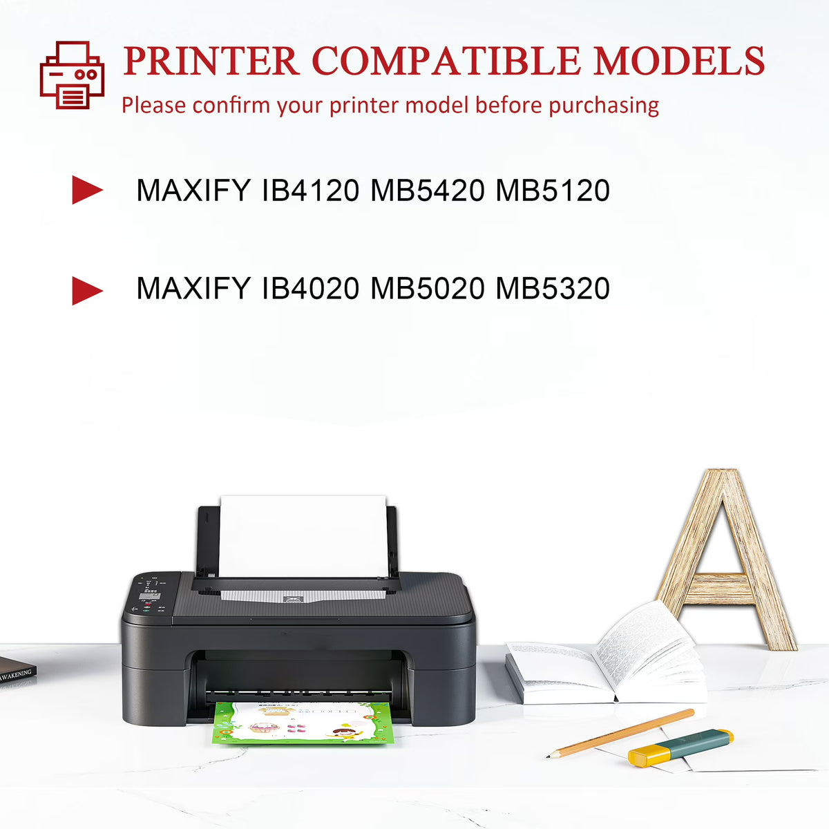 2200XL Ink Cartridge Compatible for Canon PGI 2200XL Ink Cartridges for IB4020 MB5020 MB5320 Printer (5 Pack)