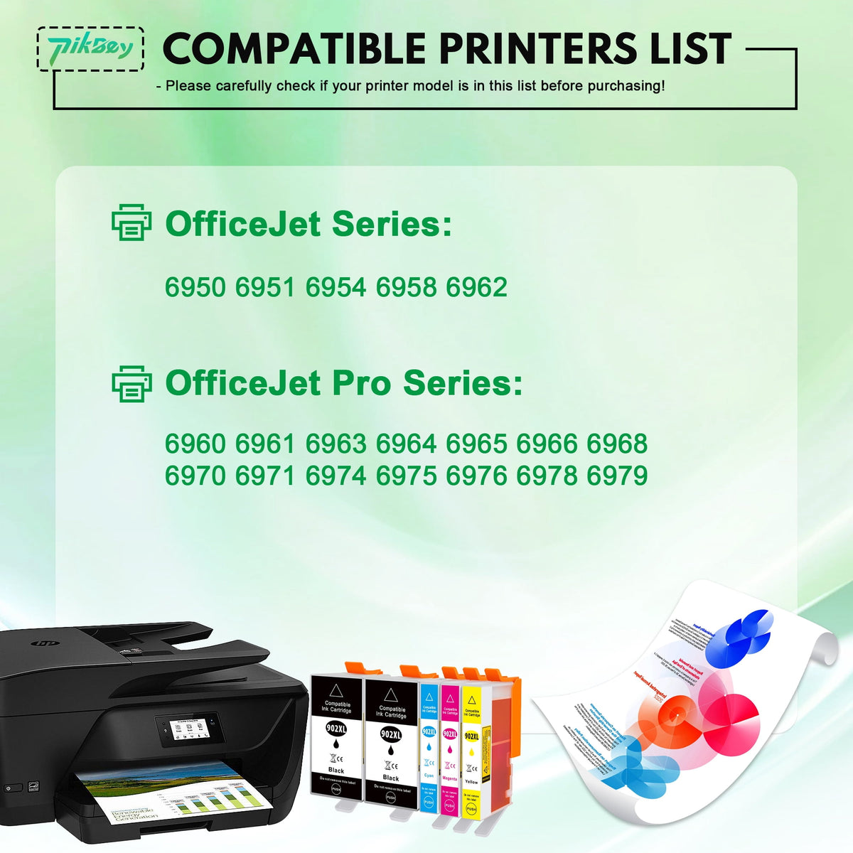 902XL 902 XL Ink Cartridges Combo Pack (5 Pack) - Compatible for HP 902 Ink for Officejet Pro 6978 6968 6958 6970 6960 6962 6975 6950 6954 Printers