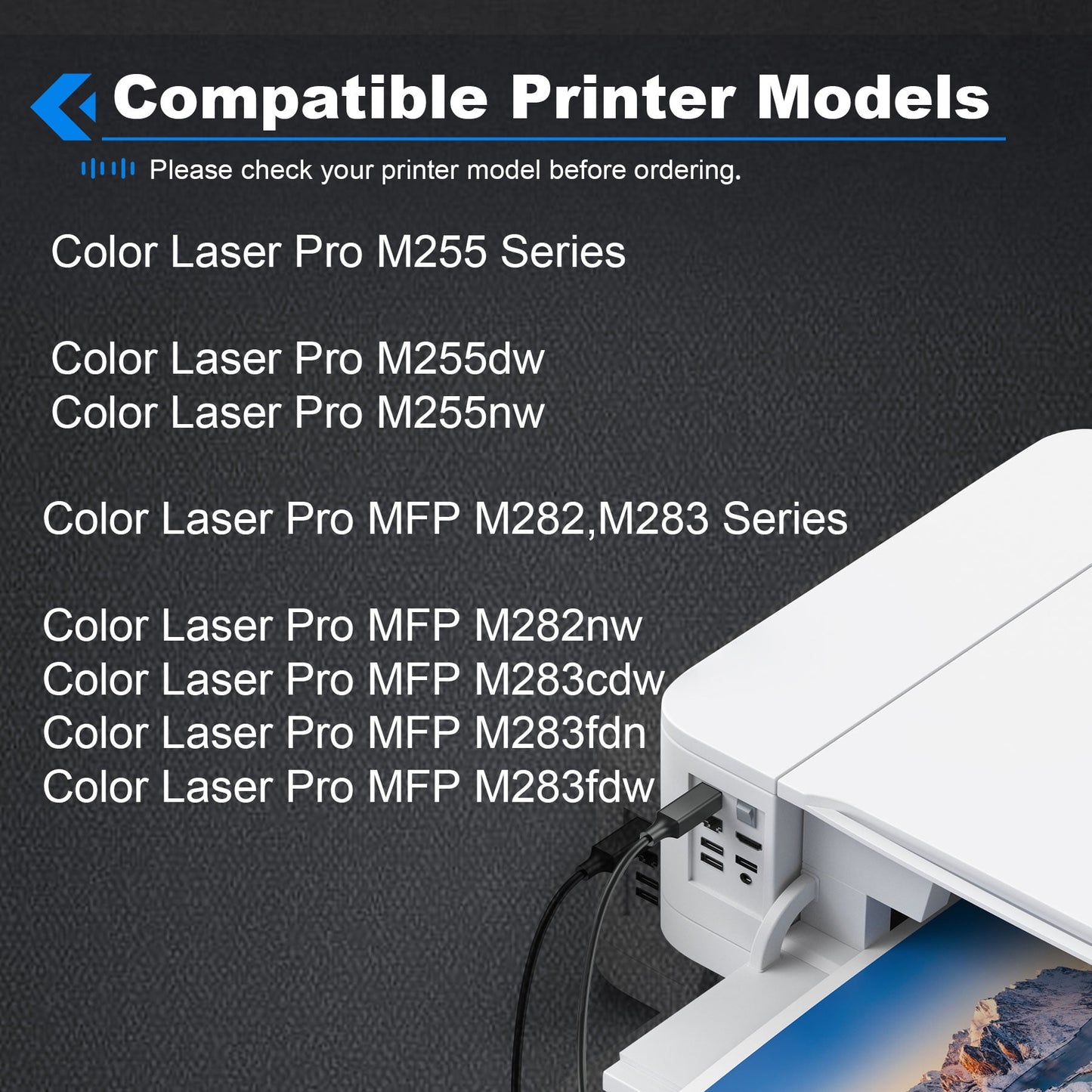 206A | W2113A MagentaToner Cartridge Ink Cartridges Compatible for HP 206A W2111A for HP Color LaserJet Pro M283fdw M283cdw M282nw M283fdn M255dw M255nw