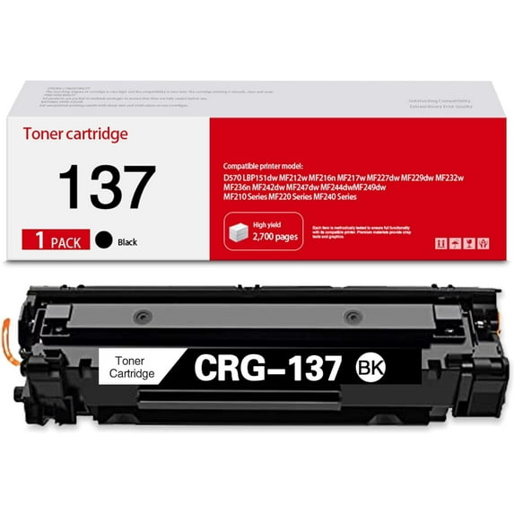 (1-Black) 137 Toner Cartridge Replacement for Canon D570 LBP151dw MF212w MF216n F217w MF229dw MF232w MMF236n MF244dw MF249dw MF210 MF220 MF240 Series Printers