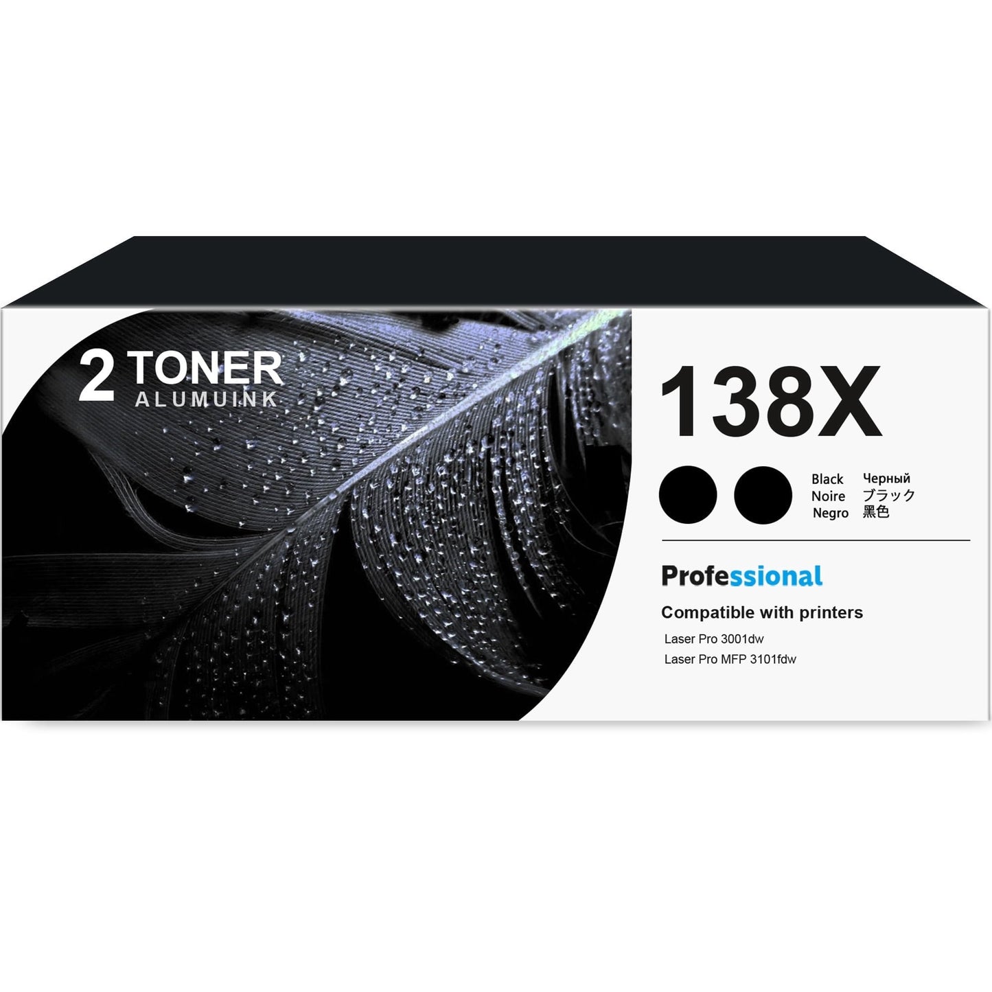 138X W1380X Toner Cartridge Balck 2-Pack Compatible for HP 138X W1380X Toner Cartridges for Laser Pro 3001 MFP 3101 Series Printer