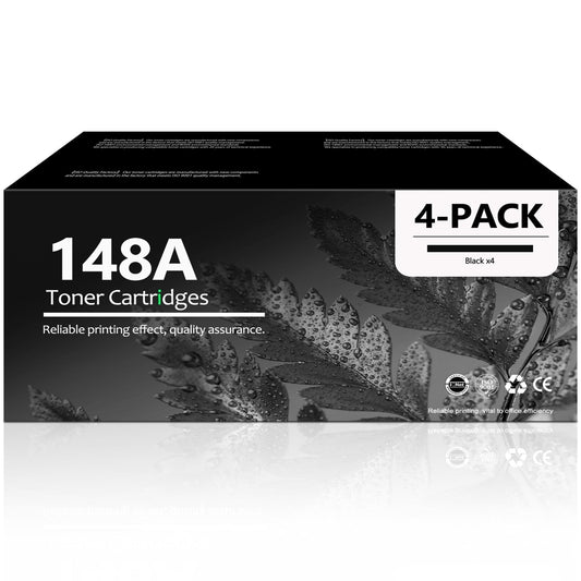 148A Toner Cartridge with Chip Compatible for 148A 4-Pack Toner Cartridge for Laserjet Pro MFP 4101fdw 4001dn 4001n 4001dw 4101fdn(Black)