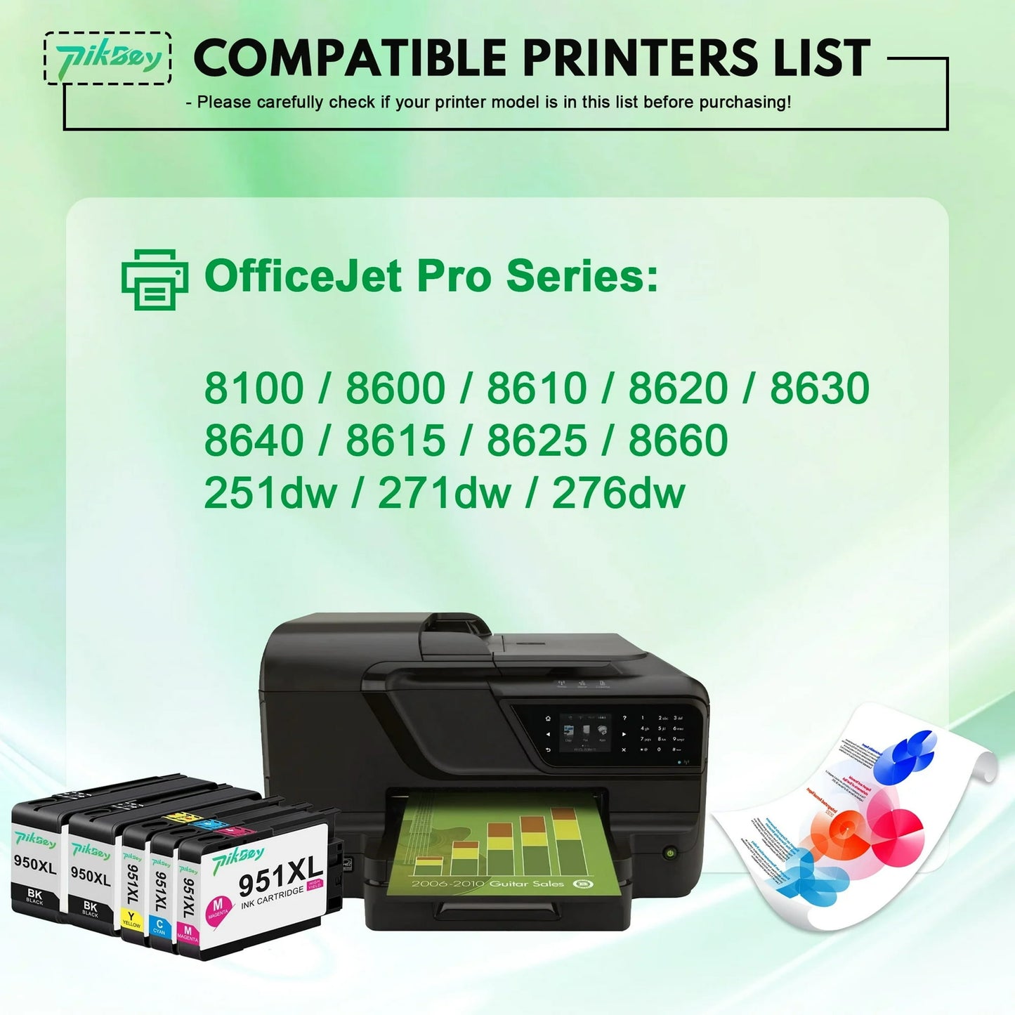 950XL 951XL Ink Cartridges Combo (5 Packs) - Compatible for HP950 951 XL Ink Cartridge for OfficeJet Pro 8600 8610 8630 8660 76DW 251DW Printers