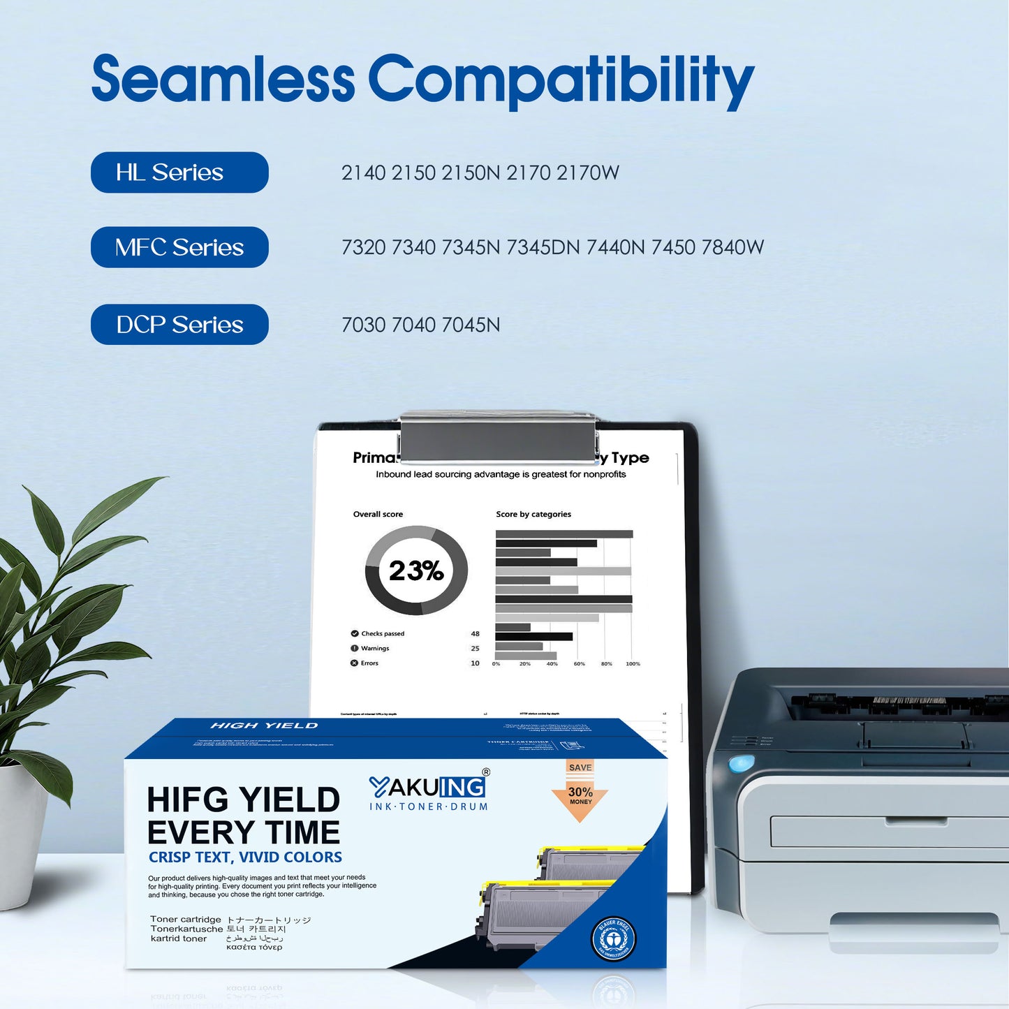 TN360 TN 360 Toner Cartridge Compatible for Brother TN360 High Yield Black Works with HL-2140 2170W DCP-7030 7045N MFC-7320 7340 [2 Black]