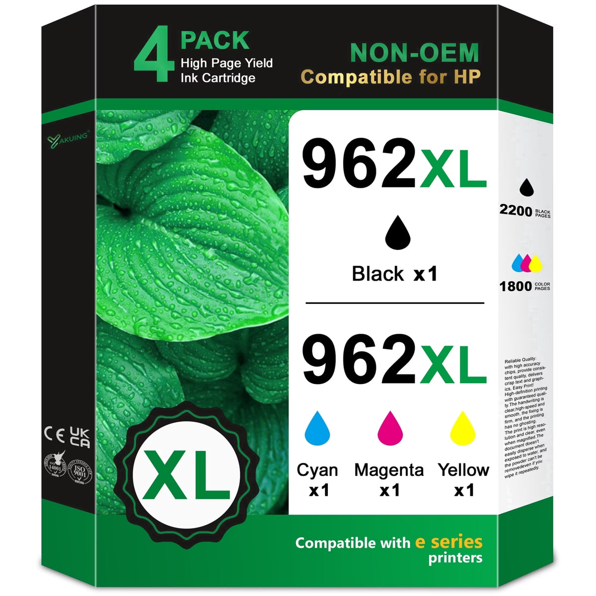 962XL Ink Cartridges Compatible for HP 962XL Ink Cartridges Combo Pack Work for 962 Ink Cartridges for printers (962 XL - 4 Pack)