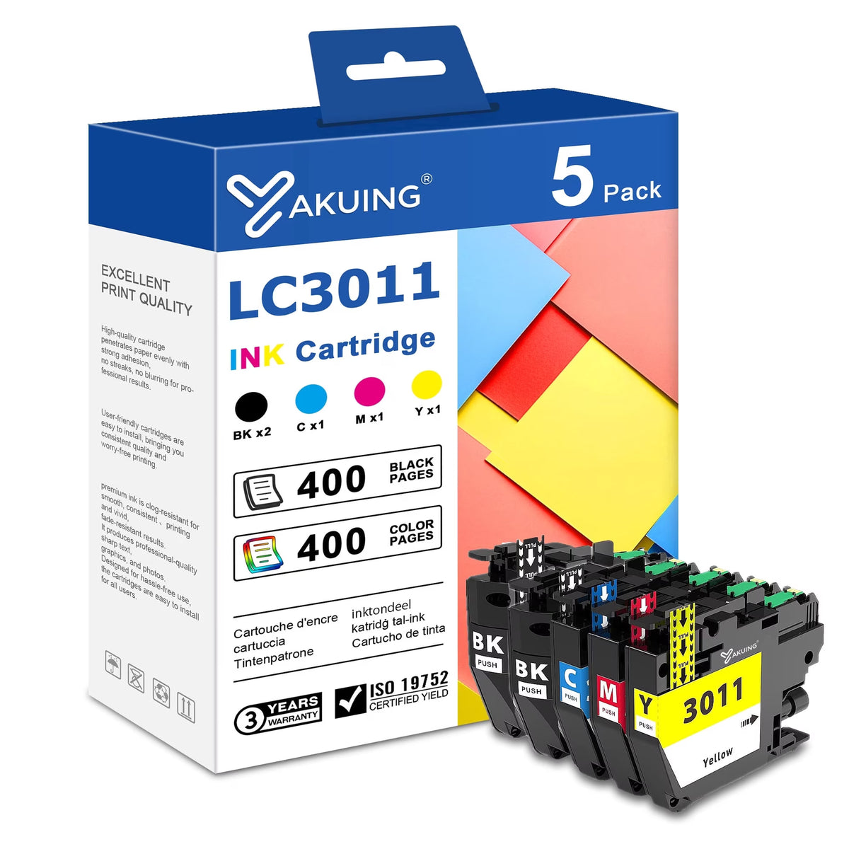 LC3011 Ink Cartridges Compatible for Brother LC3011 Ink Cartridge for MFC-J690DW J895DW Printer (5-PACK)