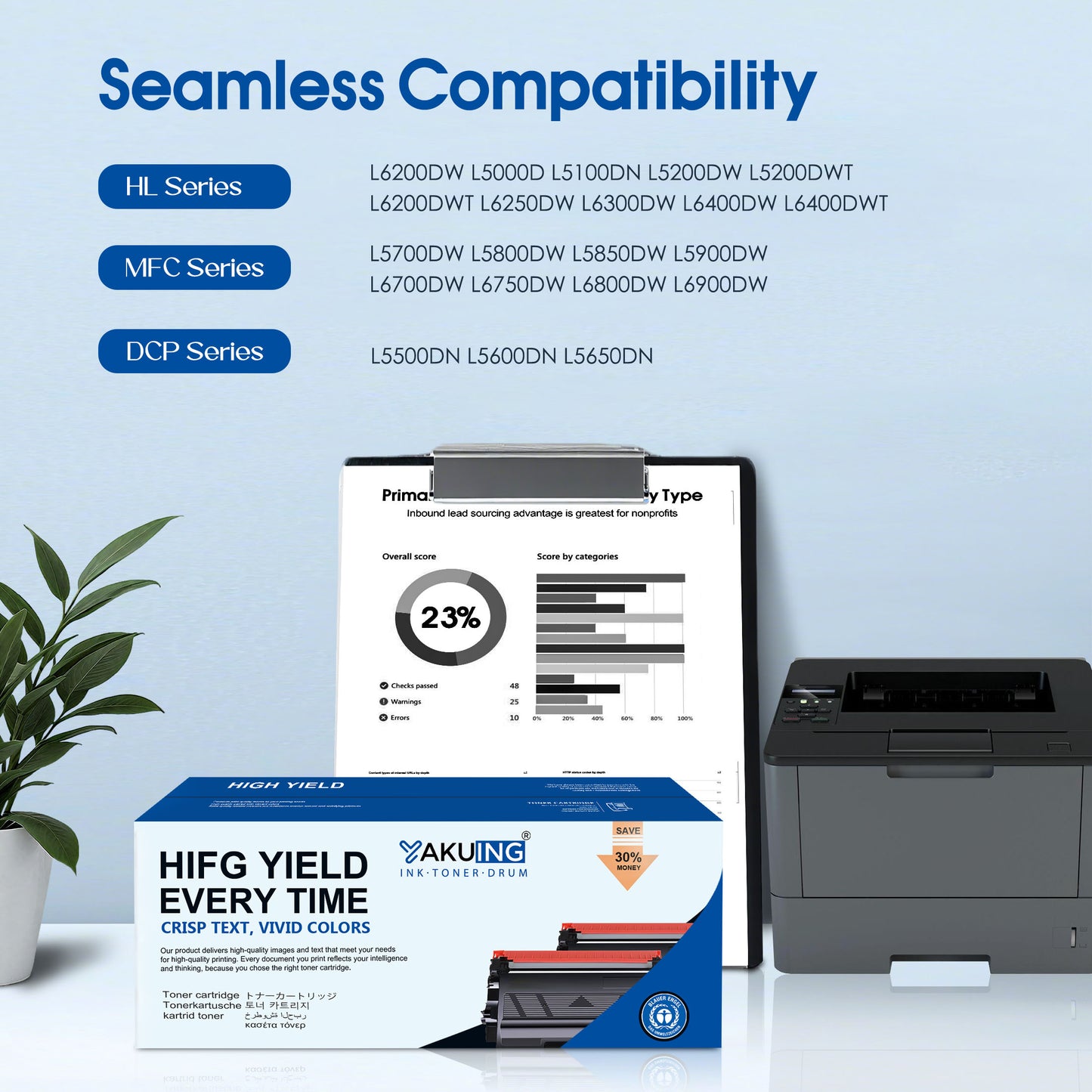 TN 850 TN-850 Toner Cartridge Compatible for Brother TN850 High Yield Black Works with DCP-L5650DN HL-L5100DN MFC-L6700DW ( 3 Black )