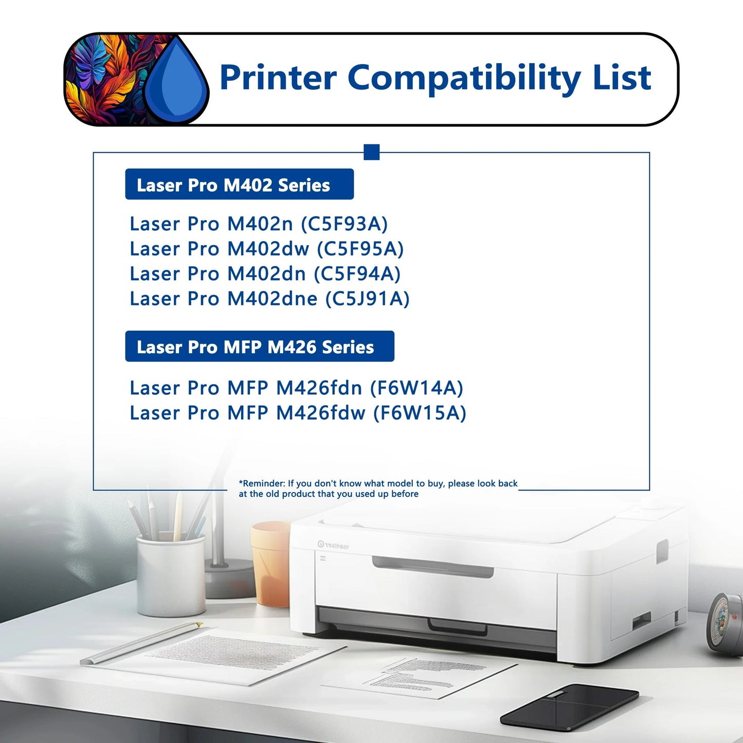 26A Toner Cartridge 4 Pack Compatible for HP 26A CF226A Black Toner Cartridges for Laser Pro M402 Series ; Laser Pro MFP M426 Series Printers