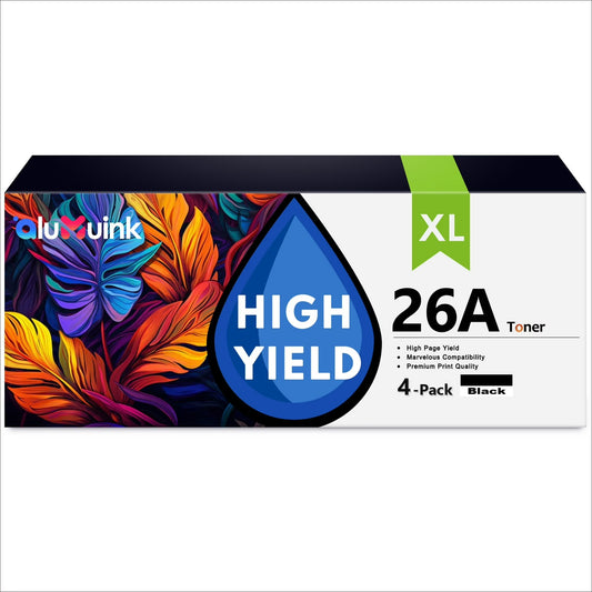 26A Toner Cartridge 4 Pack Compatible for HP 26A CF226A Black Toner Cartridges for Laser Pro M402 Series ; Laser Pro MFP M426 Series Printers