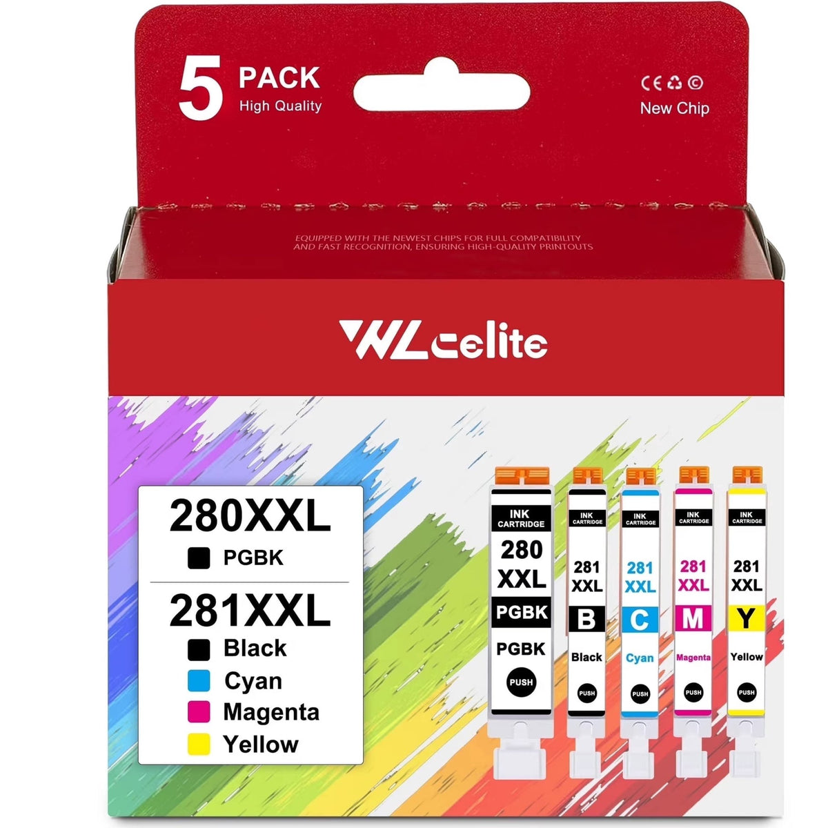 280XXL 281XXL Ink Cartridges Replacement for Canon 280XL 281XL 280 281 Ink Cartridge for TS702a TS8322 Printer