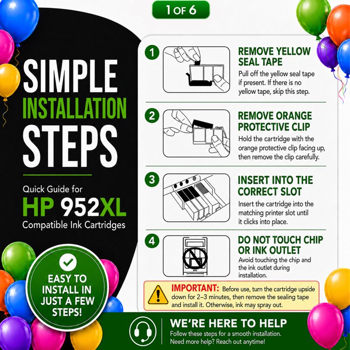 952 xl Ink Cartridges Combo Pa Compatible for HP 952xl Ink cartridges High-Yield Replacement Ink Cartridge 4-Pack,for OfficeJet Pro 8710 8720 7740 7720 Printers