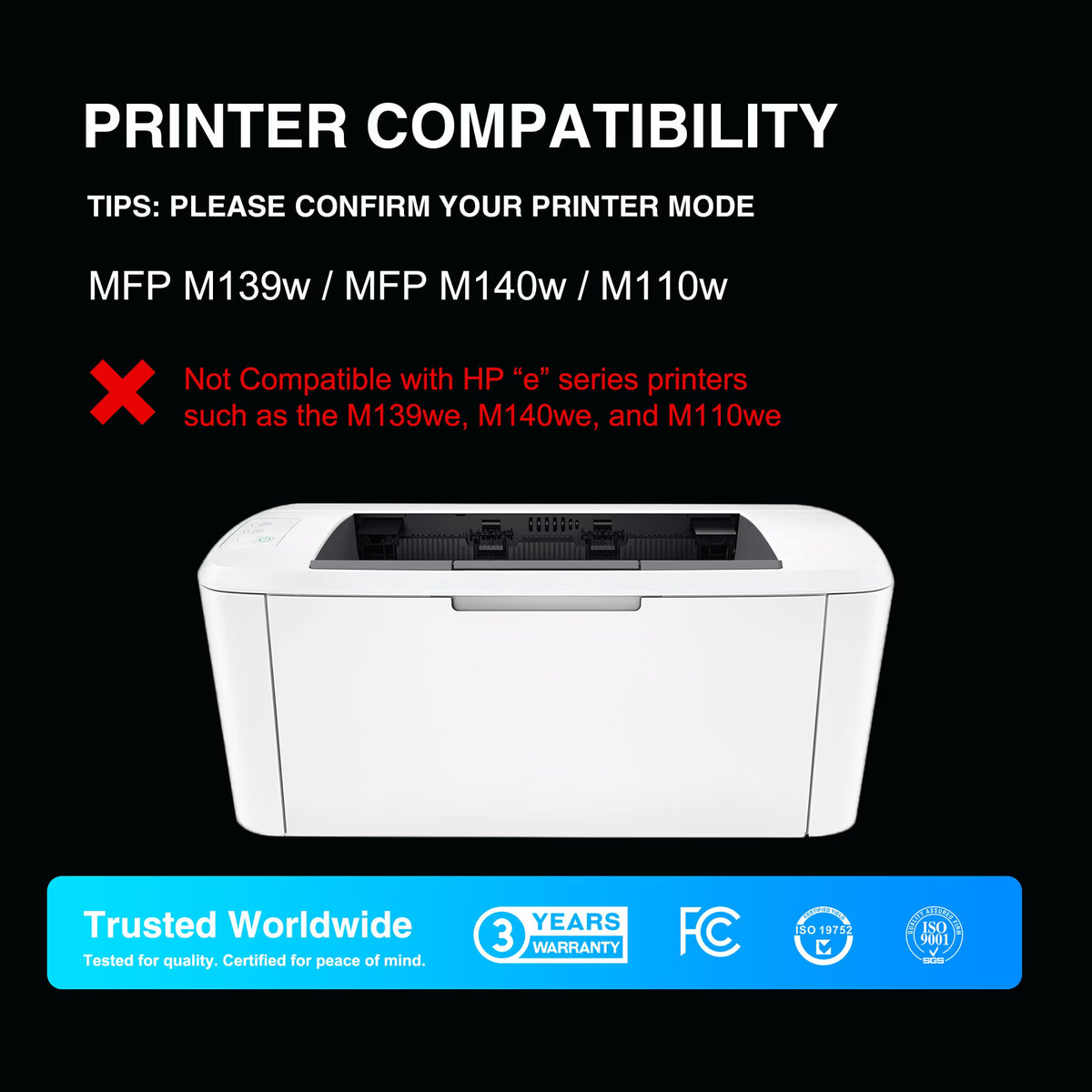 141A Toner Cartridge Black (With Chip) Compatible for 141A W1410A for MFP M140w M139w M110w Printer Ink (2 Pack)