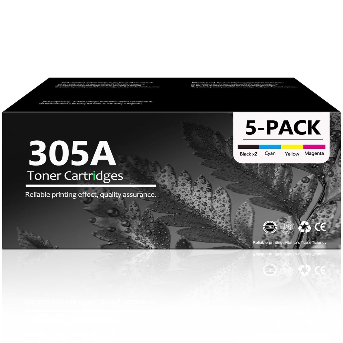 305A Toner Cartridge Compatible for 305A CE410A CE411A CE412A CE413A Toner Cartridge Printers (5 pack)