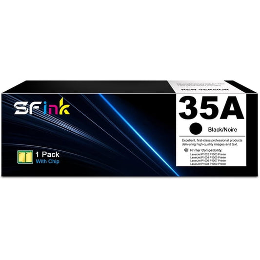 35A Toner Cartridge 1-Pack Black High Yield Compatible for HP35A CB435A for LaserJet P1002 P1003 P1004 P1005 P1006 P1007 P1008 P1009 Printer