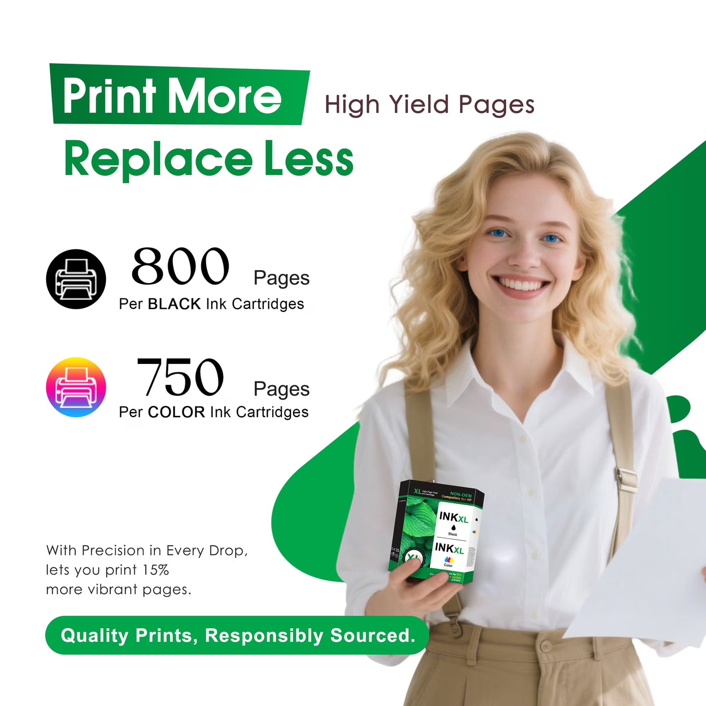 564XL Ink Cartridges Compatible for HP 564 XL Ink Cartridge 564 Ink Work with DeskJet 3520 3521 3522 3525 3526 Photosmart Premium C309A C410A C310A B210 Printers (5 Pack)