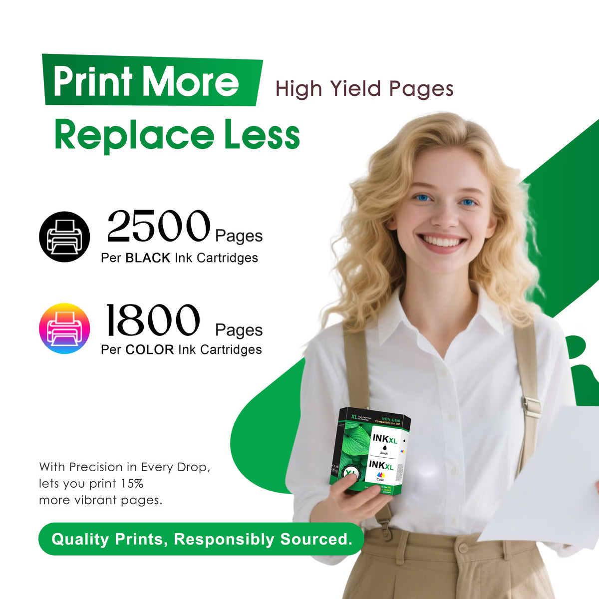 950XL and 951XL Ink Cartridge Combo Pack Compatible for HP 950 XL 951 XL Ink Cartridge for OfficeJet Pro 8600 8610 8615 8100 8630 8660 276DW Printers (2 Black, 1 Cyan, 1 Magenta, 1 Yellow)
