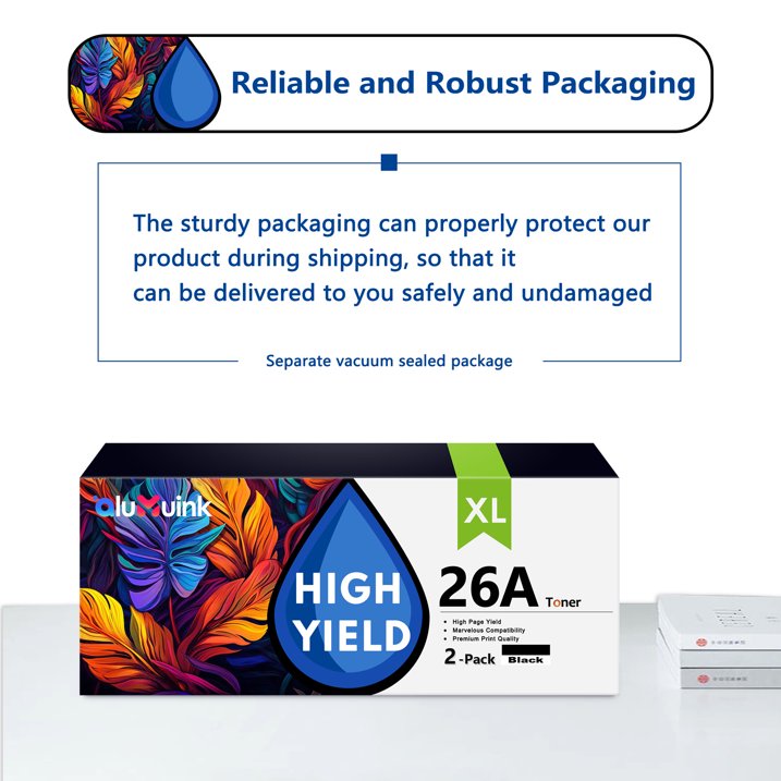 26A Toner Cartridge 2 Pack Compatible for HP 26A CF226A Black Toner Cartridges for Laser Pro M402 Series ; Laser Pro MFP M426 Series Printers