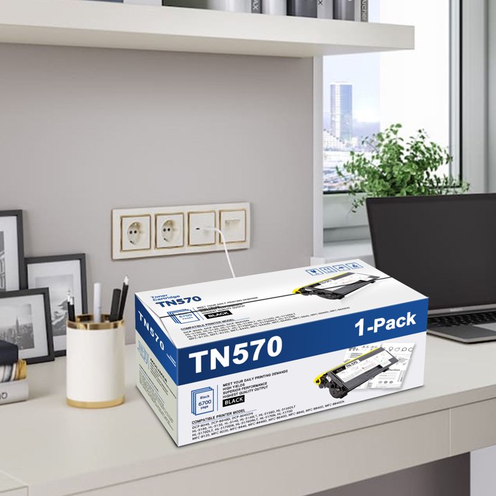 TN-570 TN570 Black Toner Cartridge Compatible with Brother TN570 for HL-5100 HL-5130 Printers