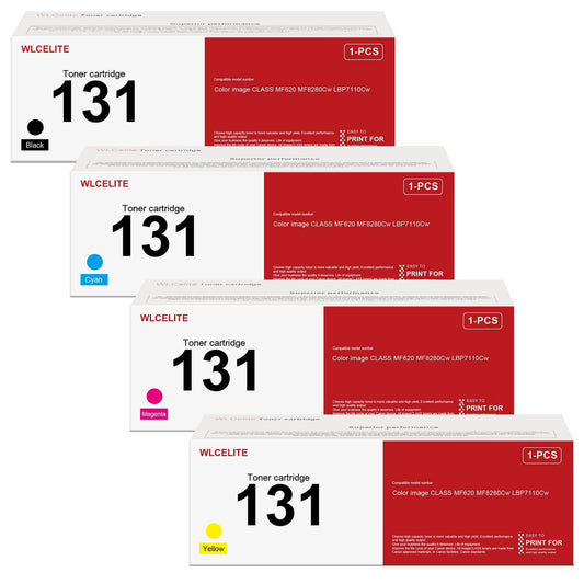 131 Toner Cartridge Replacement for Canon 131 Toner Cartridge for MF8280Cw MF624Cw Printer（4 Pack，Black Cyan Magenta Yellow）