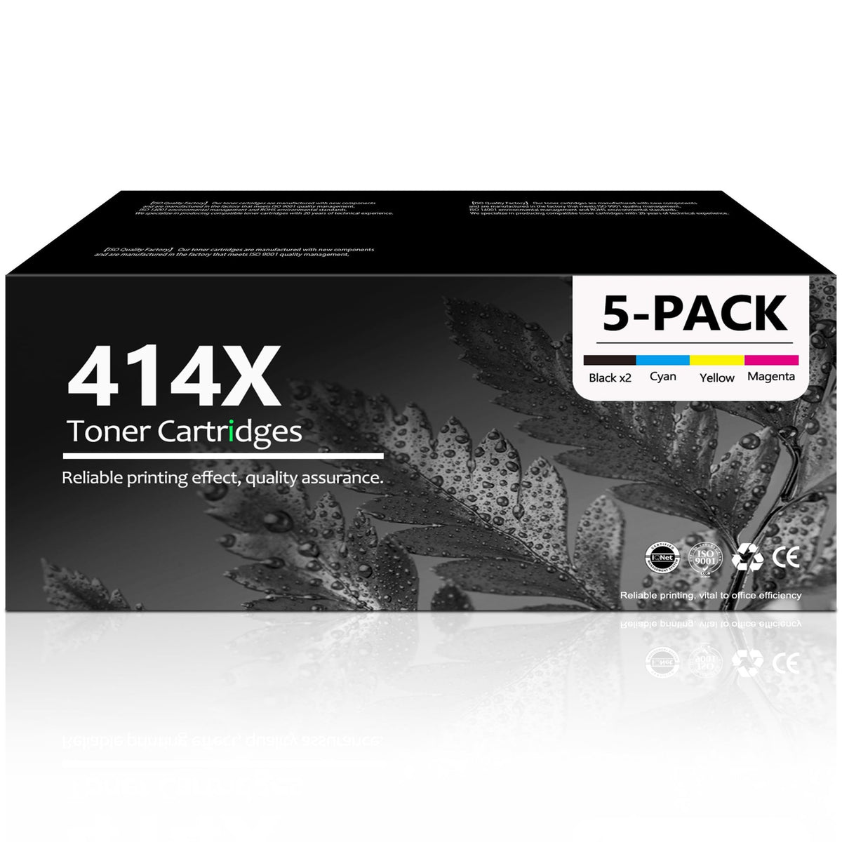 414X 414A Toner Cartridge Compatible for 414X Toner Cartridge for Color Pro M455dn M480f Printer (5 Pack)