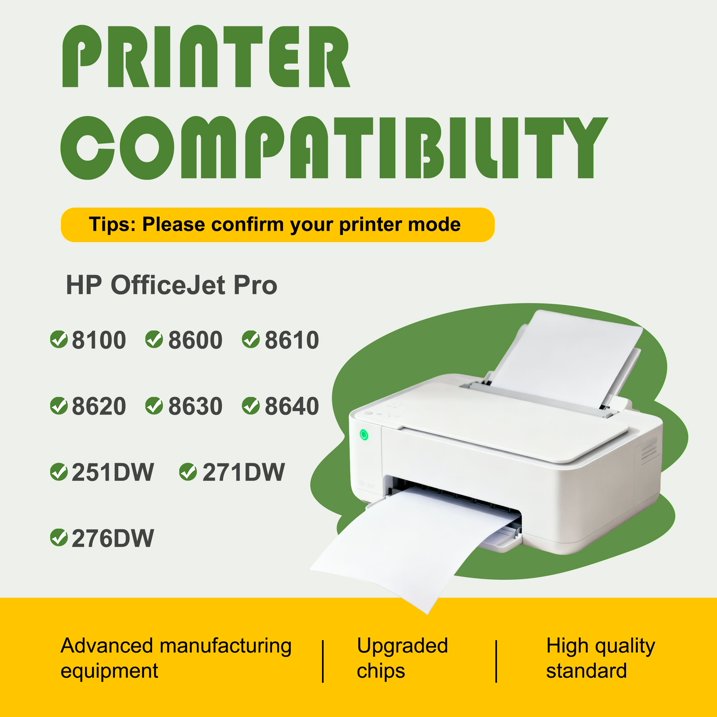 950XL 951XL Ink Cartridge Compatible for HP 950 951 Ink Cartridge for HP Officejet Pro 251dw 271dw 276dw