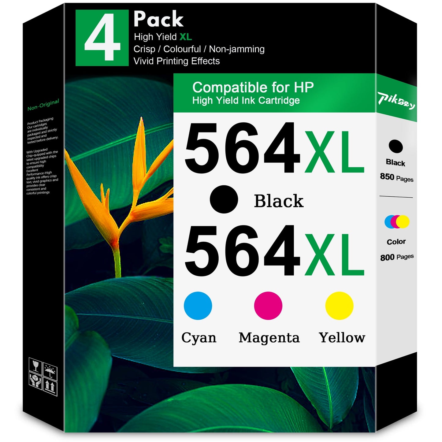 564XL 564 XL Ink Cartridges Combo Pack (4 Pack) - Compatible for HP 564 Ink Work with DeskJet 3520 OfficeJet 4620 Printers