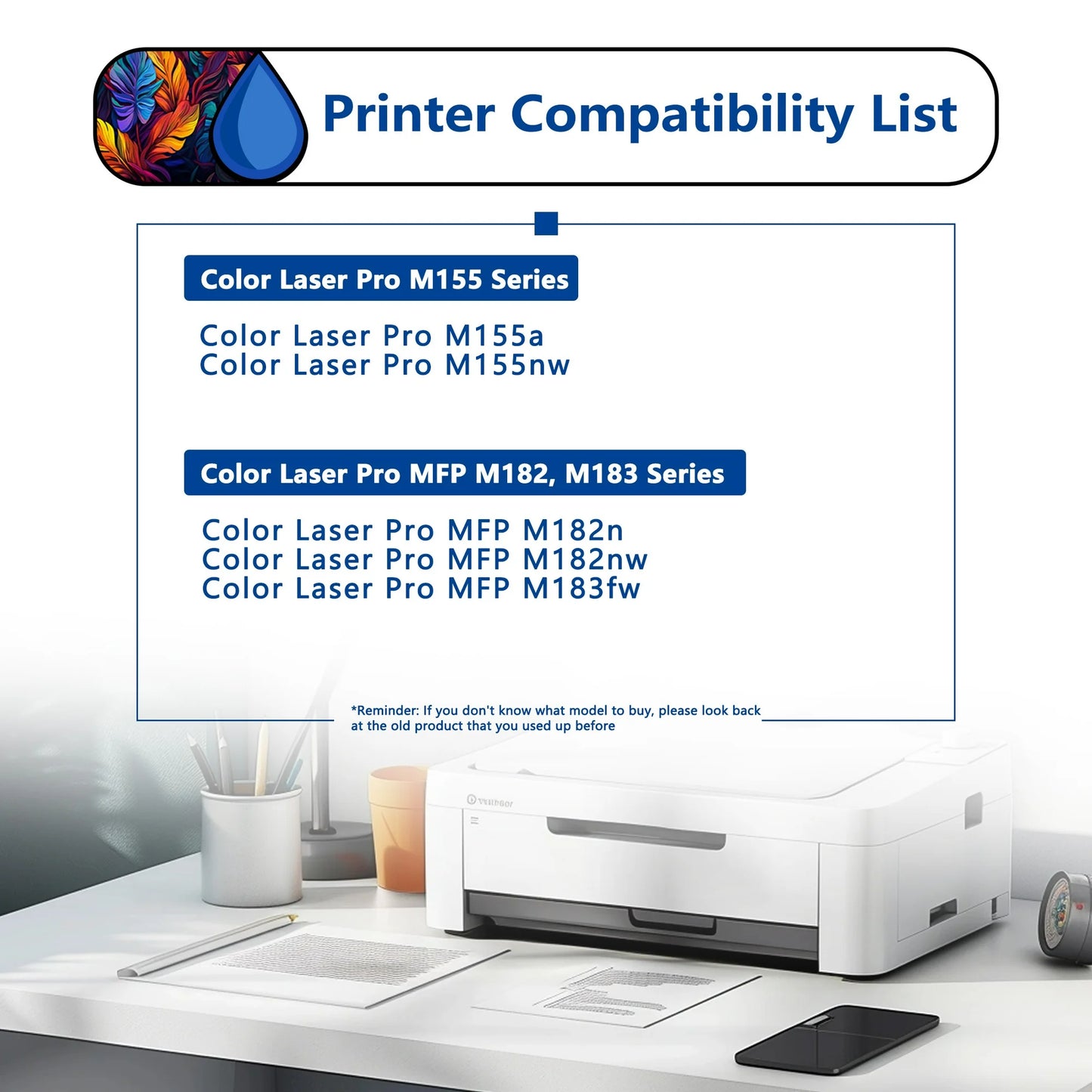 215A Toner Cartridge 1 Pack Compatible for HP 215A W2310A Black Toner Cartridges for Color Laser Pro M155, Color Laser Pro MFP M182, M183 Series Printers