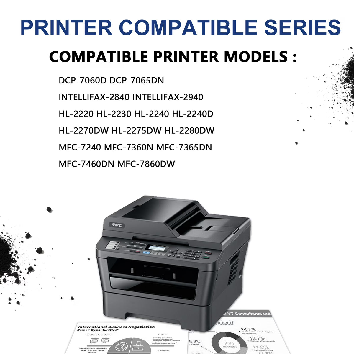 TN420 Toner Compatible for Brother TN420 2 Pack Black Toner Cartridges Printer