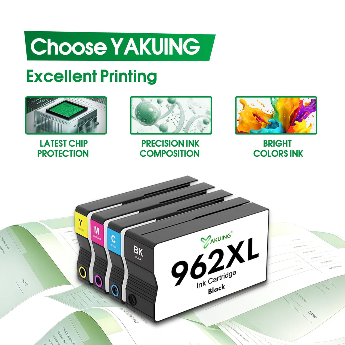 962XL Ink Cartridges Compatible for HP 962XL Ink Cartridges Combo Pack Work for 962 Ink Cartridges for printers (962 XL - 4 Pack)